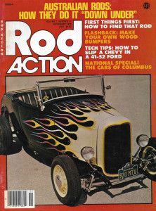 ROD ACTION 1978 NOV - WOOD BUMPERS, PUT A CHEVY INTO A 41-42 FORD, FINDING RODS